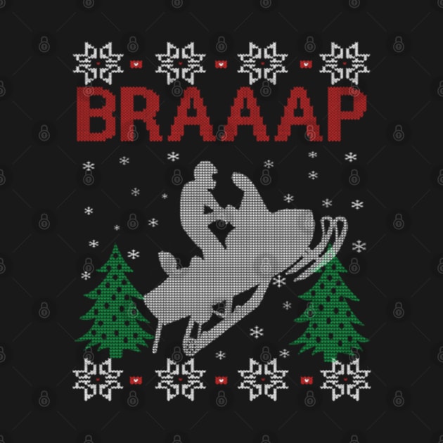 Snowmobile Braaap Ugly Christmas Sweater Gifts Ideas For Motorbike Lover by uglygiftideas