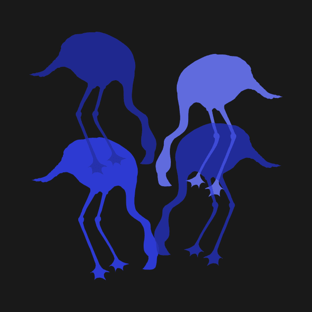 Blue Flamingo Animal Pattern by IvyLilyArt