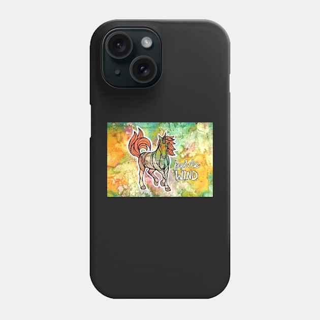 Feel the Wind. Magical Unicorn Watercolor Illustration. Phone Case by mellierosetest