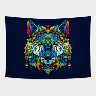 Animal Spirits - Wolf Shaman Tapestry