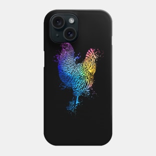 Colorful drawing of an plymouth rock chicken Phone Case