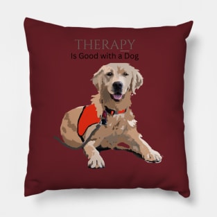 Therapy Dog Red Pillow