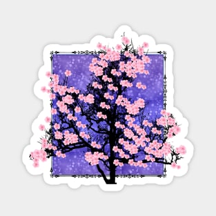 Cherry blossoms in purple Magnet