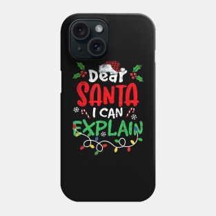 Christmas Dear Santa I Can Explain Santa Hat Lights Phone Case