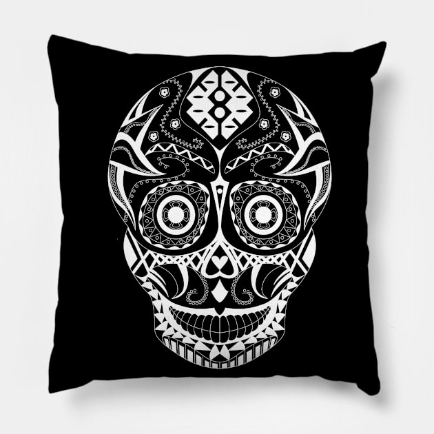 black skull ecopop Pillow by jorge_lebeau