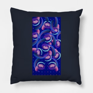 Unicellular organism, psychedelic composition on blue Pillow