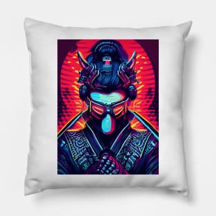 psychedelic samurai Pillow