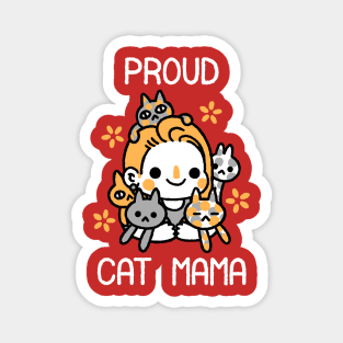 Proud Cat Mama (White Lettering) Magnet