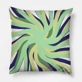 Geometric. vane. green. white. dark-blue. colorful. abstract. Pillow