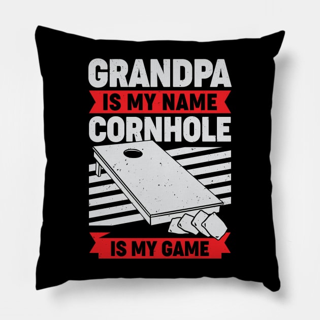 Cornhole Grandpa Bean Bag Toss Grandfather Gift Pillow by Dolde08