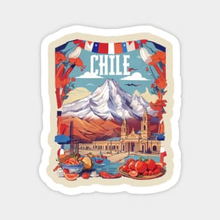 Vintage Travel Chile Design Magnet