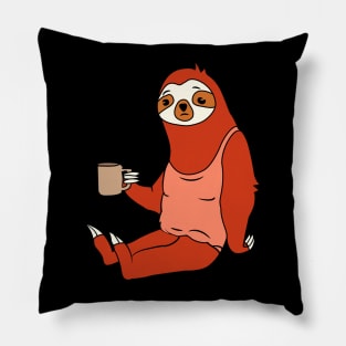 Lazy Sloth With Coffee Pillow