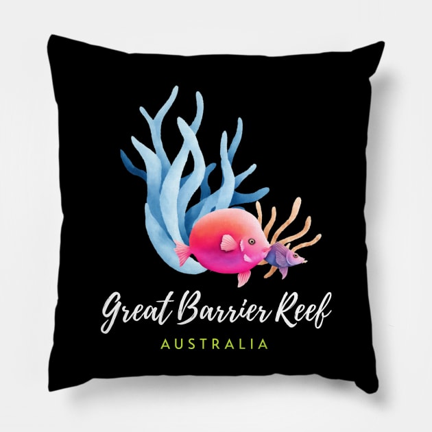 Great Barrier Reef Coral Australia Tropical Fish Pillow by TGKelly