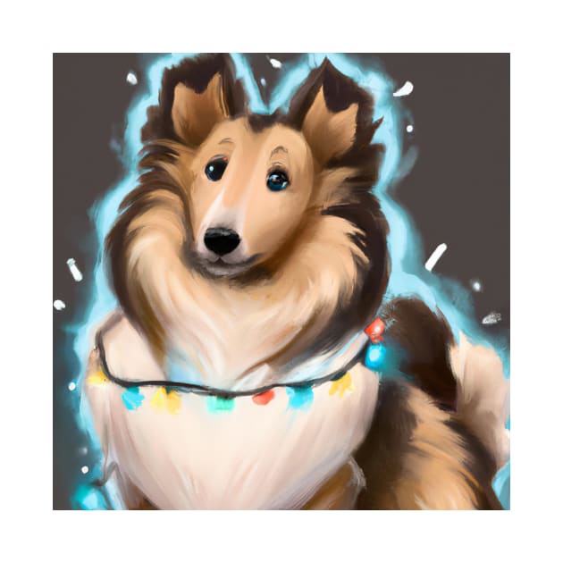 Cute Sheltie Drawing by Play Zoo