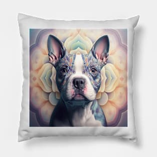 A Fractal Design of An American Boston Bull Terrier Pillow