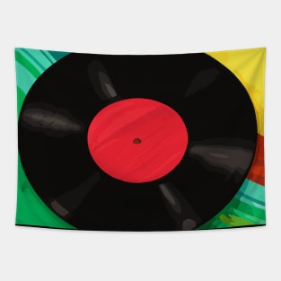 Retro Vinyl Record Colorful Tapestry