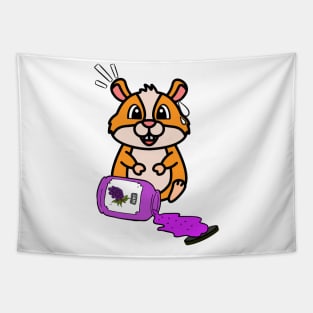 Funny Hamster spilled grape jam Tapestry