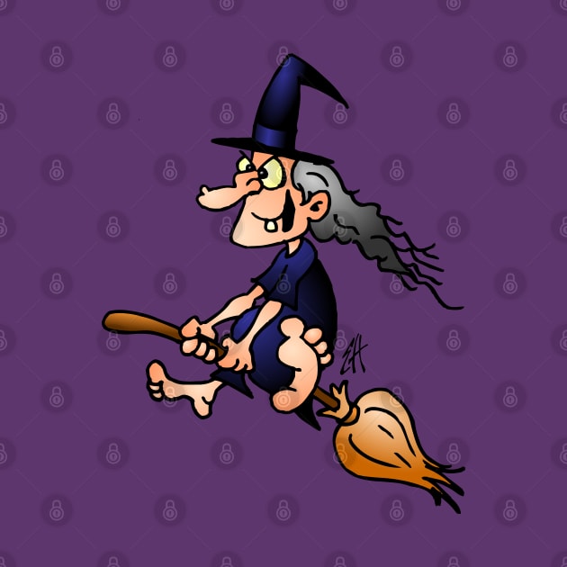 Witch on a broom by Cardvibes