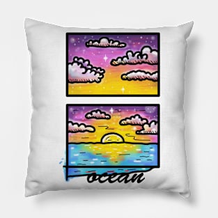 evening ocean Pillow