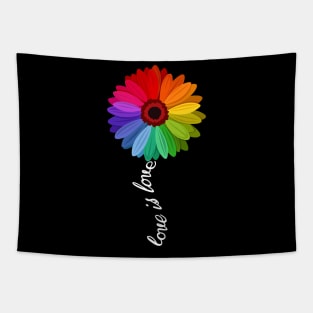 Rainbow Sunflower Love Is Love LGBT Gay Lesbian Tapestry
