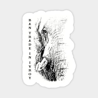 African Elephant "Ban Trade in Ivory" Magnet