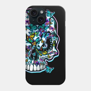 Skull and Multi-color Butterflies Phone Case