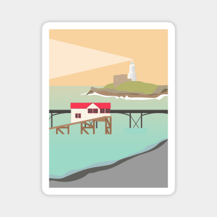 Mumbles Pier and Lighthouse, Swansea Bay, South Wales Magnet