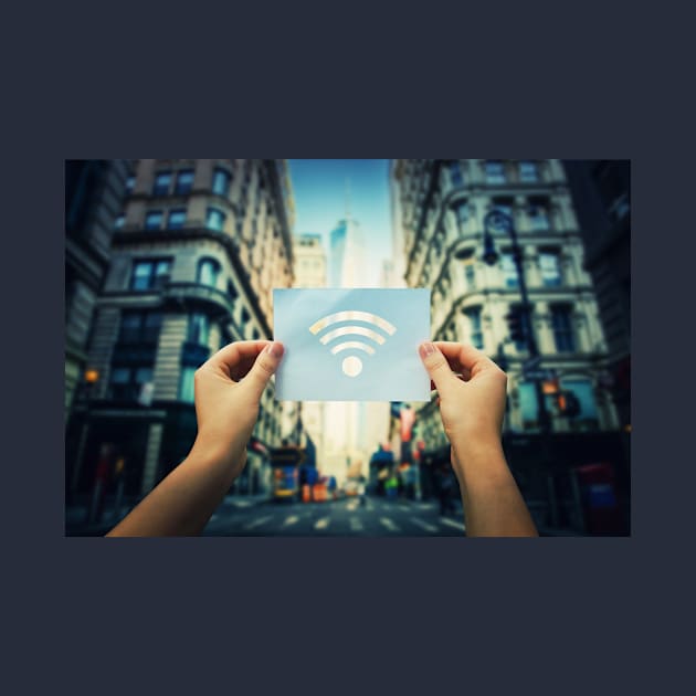 holding wifi symbol by 1STunningArt