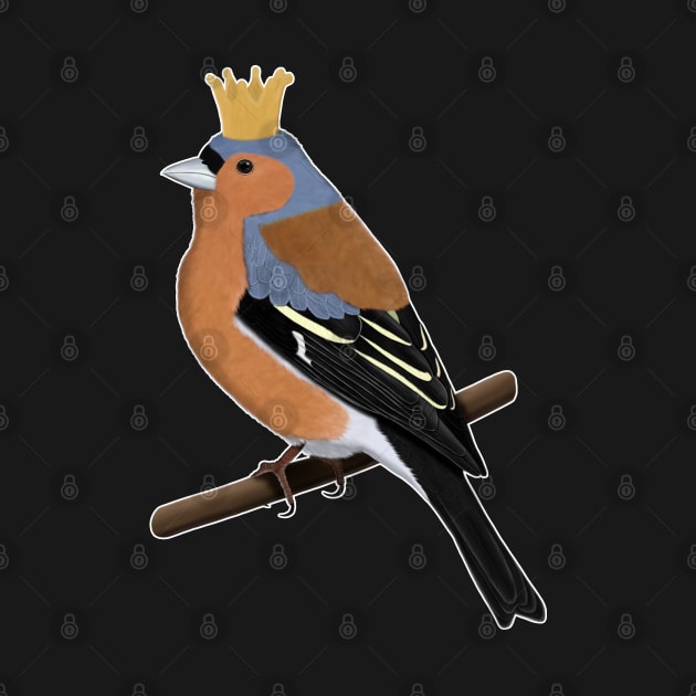 Chaffinch with Crown Bird Watching Birding Ornithologist Gift by jzbirds