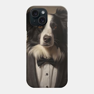 Border Collie Dog in Suit Phone Case