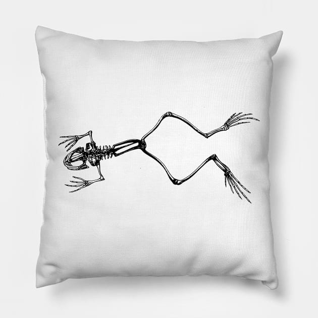 Frog Skeleton Pillow by linesdesigns