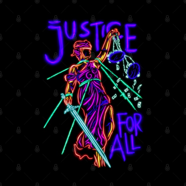 Justice for all neon popart by BAJAJU