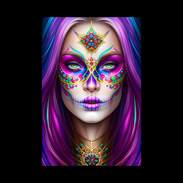 Sugar Skull Art - Woman in Makeup by ImaginativeInkPOD