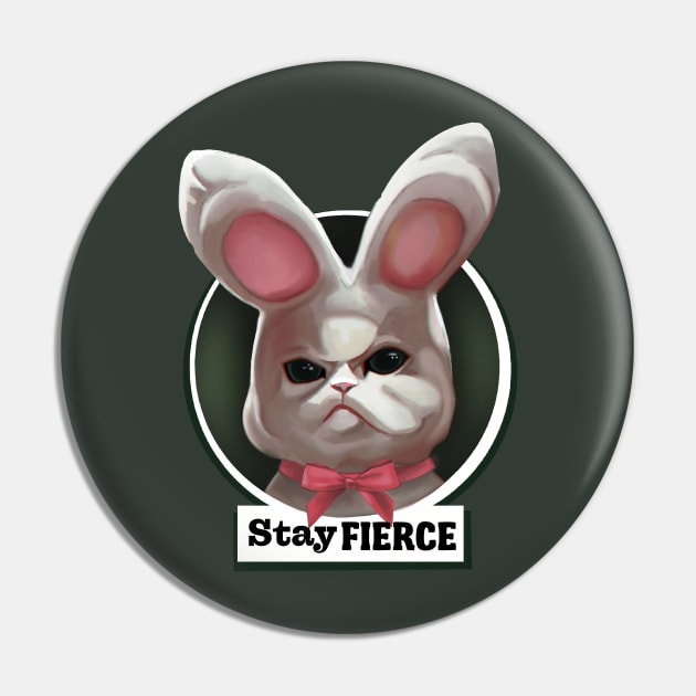 Stay fierce plush rabbit Pin by Meakm