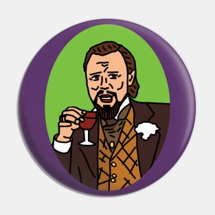 Face of Leo Laughing and Drinking Wine Memes Pin