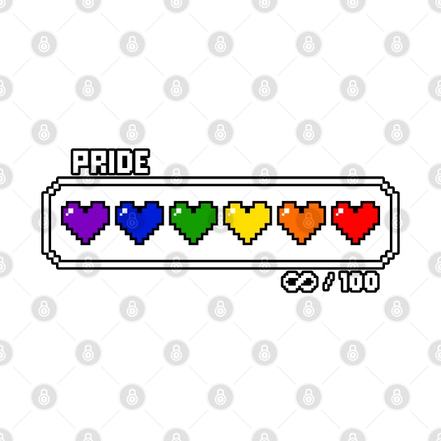 Gay Pride Videogame Life Bar Hearts by EmeryPens