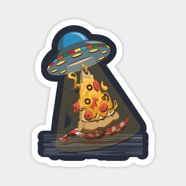 OVNI prefer pizza Magnet by HarlinDesign