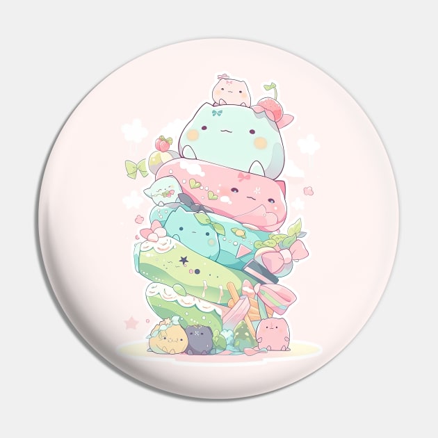 Foodiies Collection - 8 Layer Dango With Cherry Whipped Cream | Kawaii Aesthetic Anime Food Design | PROUD OTAKU Pin by PROUD OTAKU