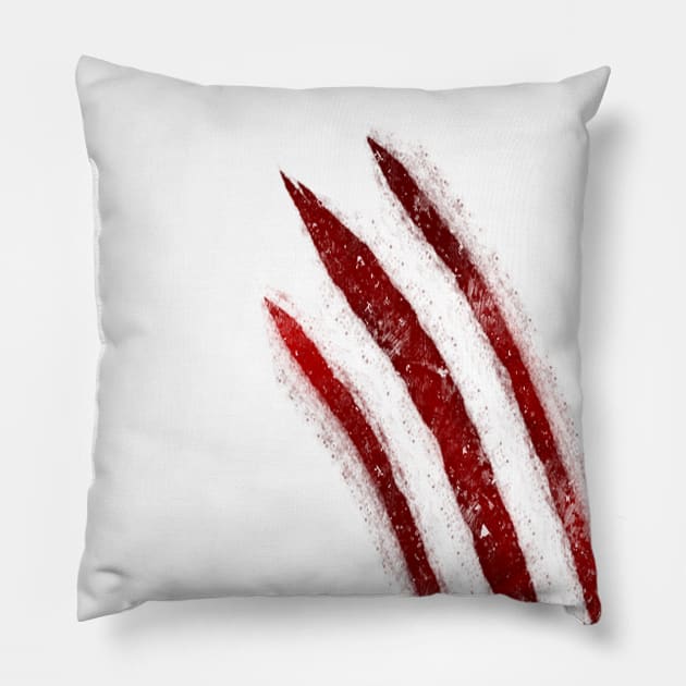 Cat scratch Pillow by cariespositodesign