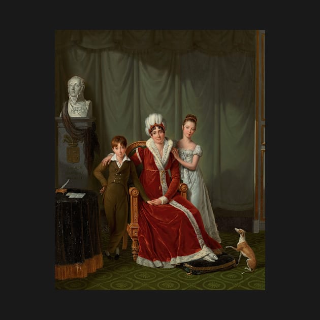 Portrait of General Baudet's Wife and Her Two Children, with a Bust of the General Behind by Jean-Jacques Lagrenee by Classic Art Stall