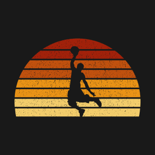 Vintage Sunset Basketball Gift For Basketball Players T-Shirt