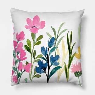 Colorful Watercolor Wild Flower Pillow