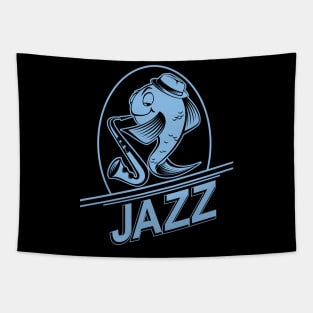 Fish Playing Snazzy Jazz Saxophone Music Tapestry