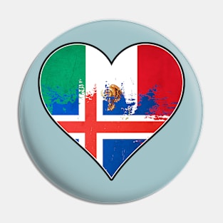 Mexican and Iceland Heart Mix Heritage Flag Pin