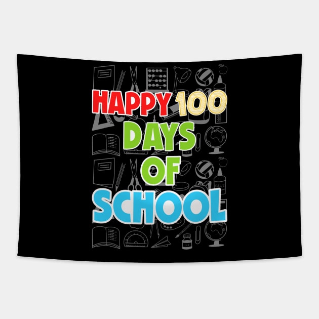 100th Day of School Teachers Kids Child Happy 100 Days Tapestry by uglygiftideas