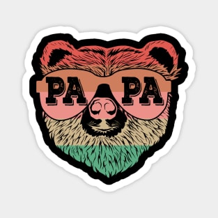 Retro Papa Bear New Dad Father's Day Daddy Birthday Family Magnet