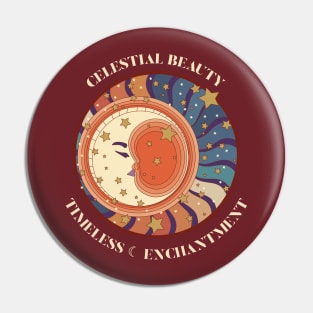 Quarter Moon Face - Celestial Beauty – Timeless Enchantment Pin