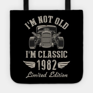 I'm Classic Car 40th Birthday Gift 40 Years Old Born In 1982 Tote