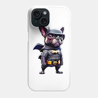 Super Frenchie: Black Superhero Suit Version 5 Phone Case