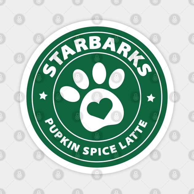 Starbarks Pupkin Spice Latte - Starbucks for dogs! Magnet by Just Kidding Co.